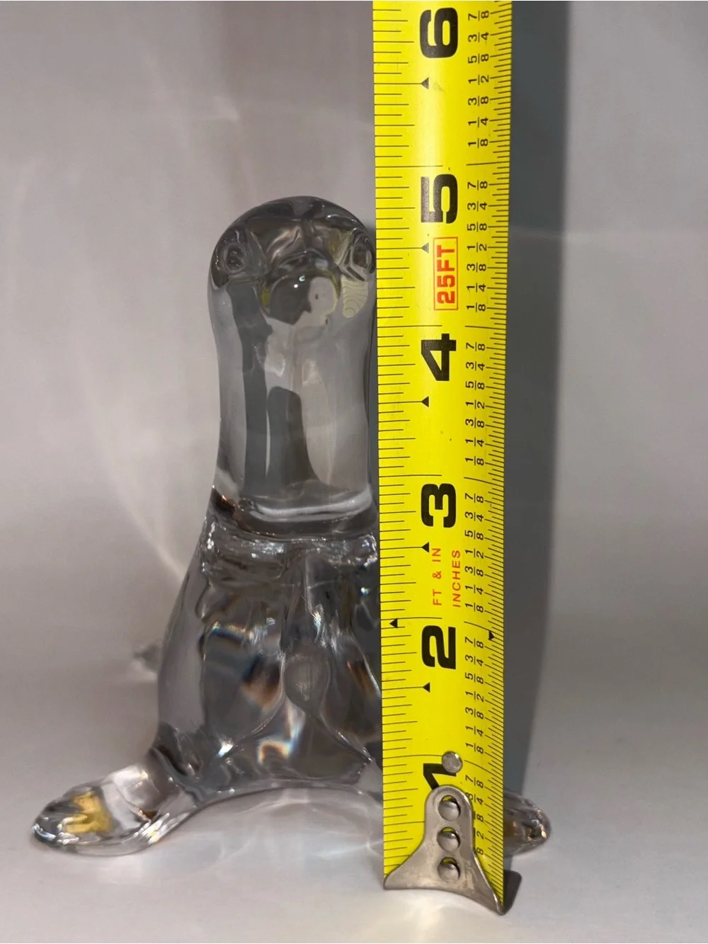 Daum France Crystal Seal or Sea Lion Clear 3.75”x5.5”x4.75” Solid Signed